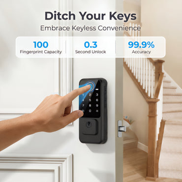 RUIKANG RA-9 WiFi Fingerprint Deadbolt with Keyless Entry & Touchscreen – Auto-Lock, App Control for Front Door