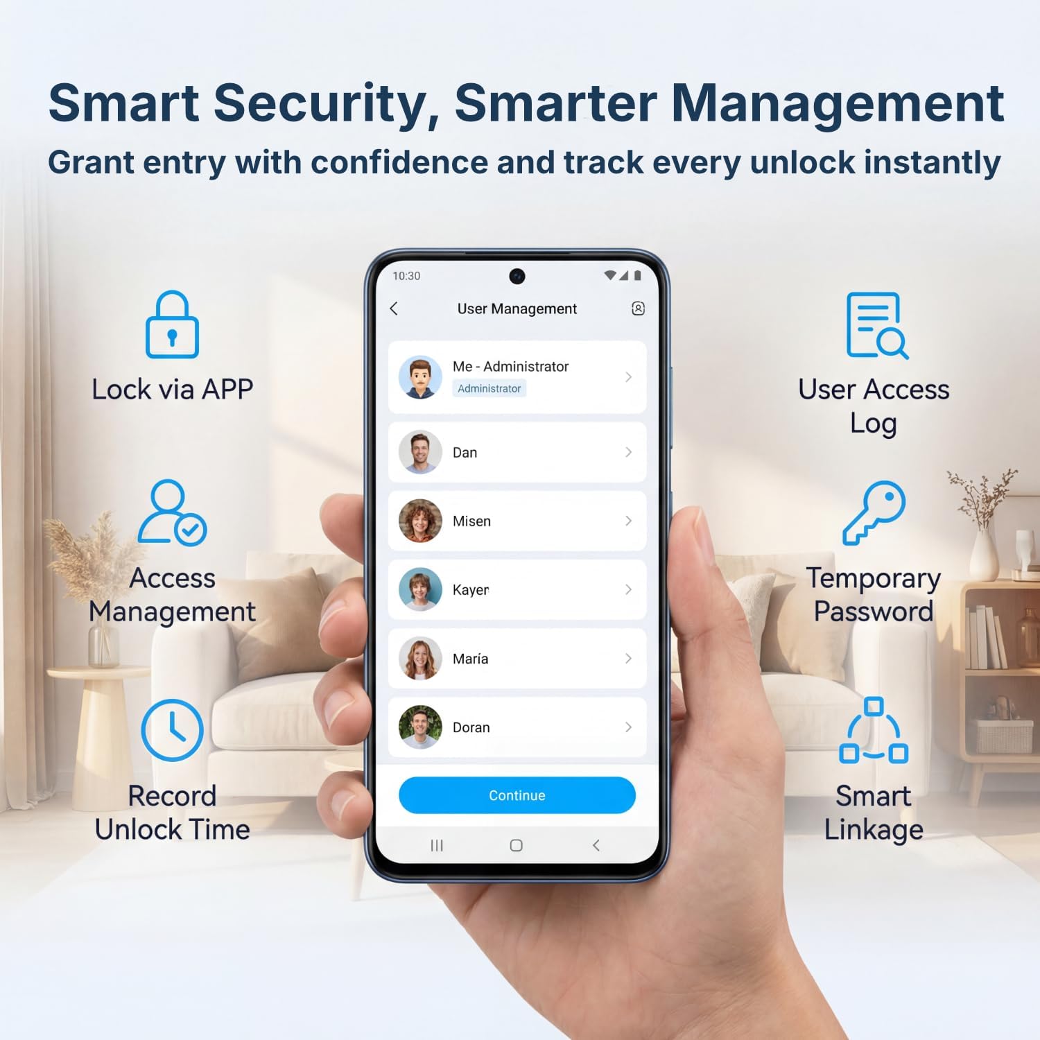 WiFi Fingerprint Deadbolt with Keyless Entry & Touchscreen – Auto-Lock, App Control for Front Door – RUIKANG RA-9