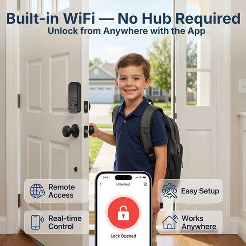 WiFi Fingerprint Smart Lock with Keyless Entry Deadbolt – Auto-Lock & App Remote for Front Door – RUIKANG RA-7