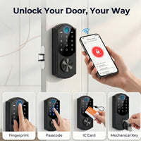RUIKANG RA-7 WiFi Fingerprint Smart Lock with Keyless Entry Deadbolt – Auto-Lock & App Remote for Front Door