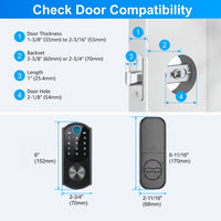 RUIKANG RA-7 WiFi Fingerprint Smart Lock with Keyless Entry Deadbolt – Auto-Lock & App Remote for Front Door