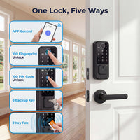 RUIKANG RA-9 WiFi Fingerprint Deadbolt with Keyless Entry & Touchscreen – Auto-Lock, App Control for Front Door