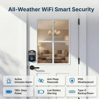 RUIKANG Y78 WiFi Fingerprint Keyless Entry Deadbolt with Auto-Lock & App Remote