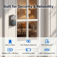 RUIKANG Y78 WiFi Fingerprint Keyless Entry Deadbolt with Auto-Lock & App Remote